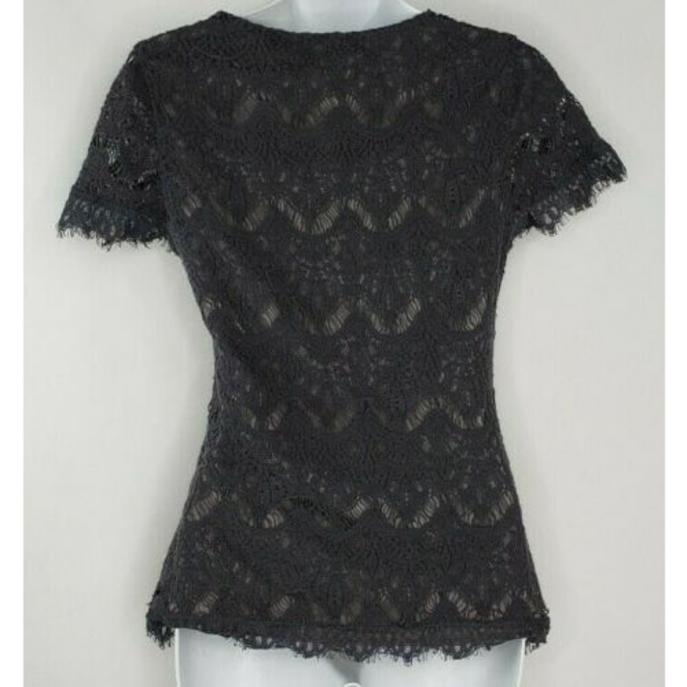 BKE Buckle Boutique Olive Green V-Neck Lace Size S - Picture 3 of 5
